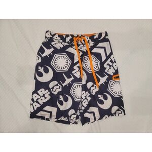 Star Wars Mens Board Shorts Swim Trunks Size M Black White‎ Symbols Orange Cord